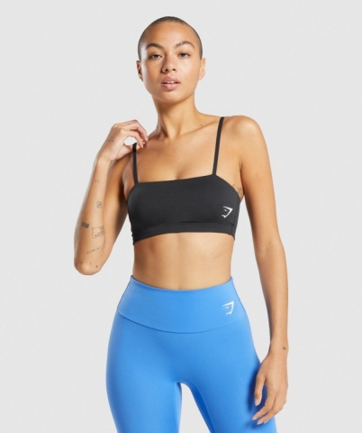 Gymshark Training Bandeau Women's Sports Bra Black | UAE-85NVZW