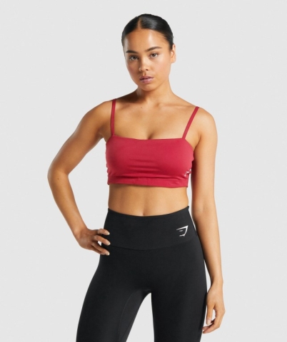 Gymshark Training Bandeau Women's Sports Bra Burgundy | UAE-93EBPS