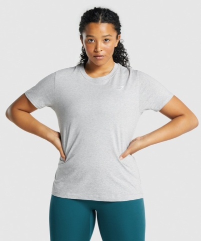 Gymshark Training Basic Women's T Shirts Light Grey | UAE-17PNEJ