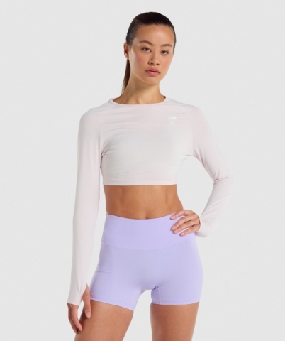 Gymshark Training Crop Top Women's T Shirts Cream | UAE-21XBDN