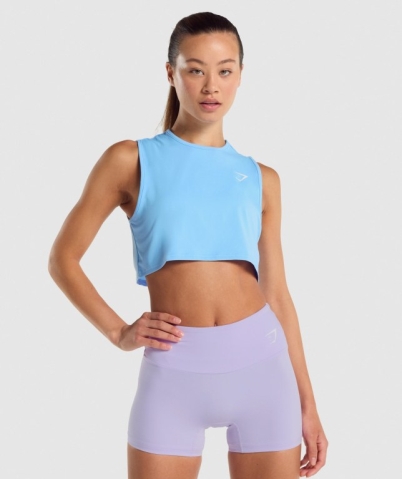 Gymshark Training Crop Women's Tank Tops Light Blue | UAE-42NMDG