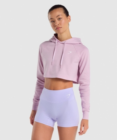 Gymshark Training Cropped Women's Hoodies Light Pink | UAE-12LZEV