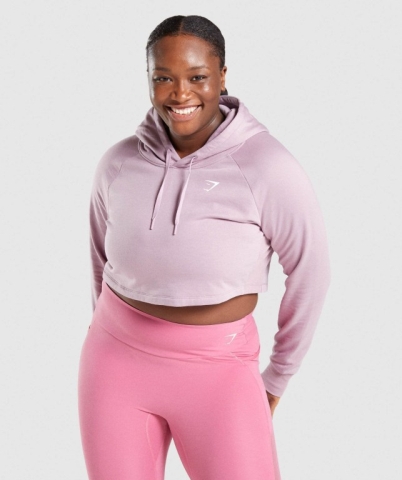 Gymshark Training Cropped Women's Hoodies Light Purple | UAE-65JKBF