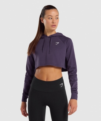 Gymshark Training Cropped Women's Hoodies Purple | UAE-86IJQX