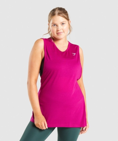 Gymshark Training Drop Arm Women's Tank Tops Pink | UAE-61ECDW