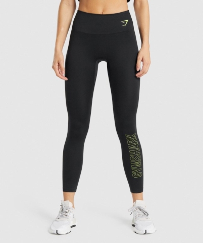 Gymshark Training Graphic High Waisted Women's Leggings Black | UAE-85LYHS