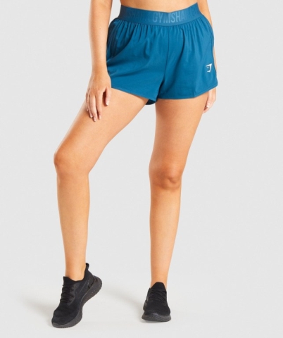 Gymshark Training Loose Fit Women's Shorts Turquoise | UAE-42IKGD