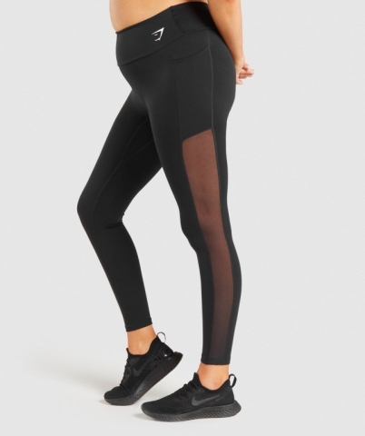 Gymshark Training Mesh Pocket High Waisted Women's Leggings Black | UAE-17GMEV