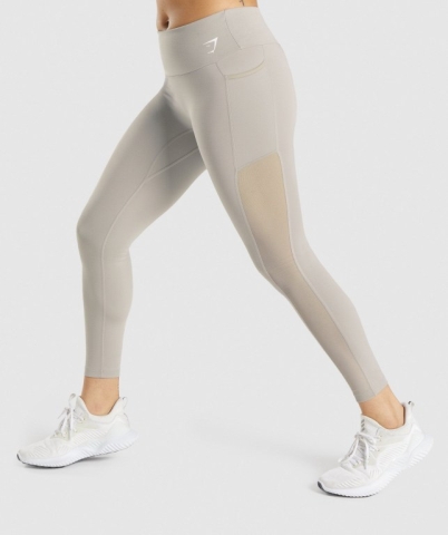 Gymshark Training Mesh Pocket High Waisted Women's Leggings Grey | UAE-80CBYL