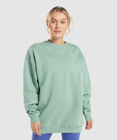 Gymshark Training Oversized Sweatshirt Women's Hoodies Blue | UAE-47IBVY