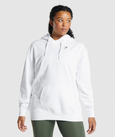 Gymshark Training Oversized Women's Hoodies White | UAE-90INYG