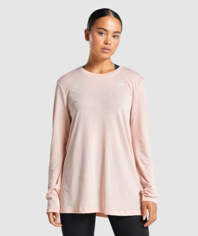 Gymshark Training Oversized Women's T Shirts Light Pink | UAE-26ZYUX