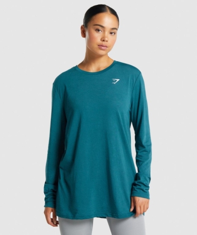 Gymshark Training Oversized Women's T Shirts Turquoise | UAE-45HUCE