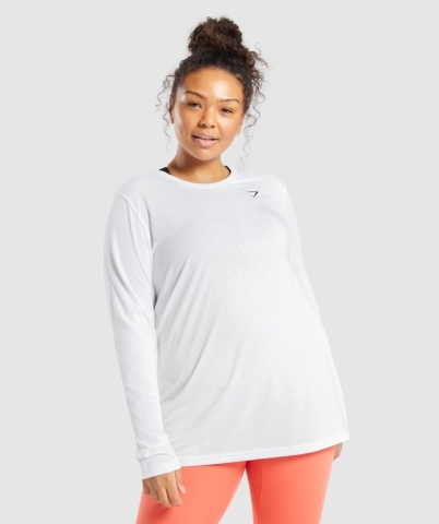 Gymshark Training Oversized Women's T Shirts White | UAE-84UHGI