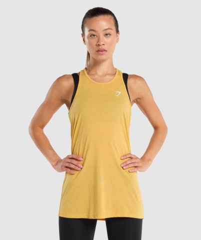 Gymshark Training Oversized Women's Tank Tops Yellow | UAE-21NJWB