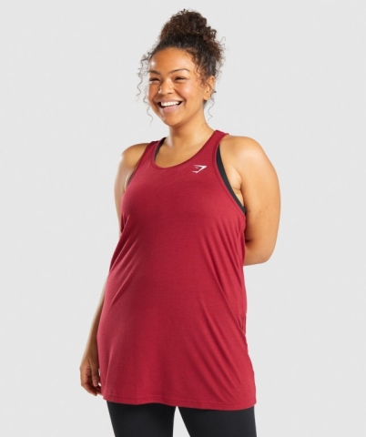 Gymshark Training Oversized Women's Tank Tops Burgundy | UAE-34WLSN