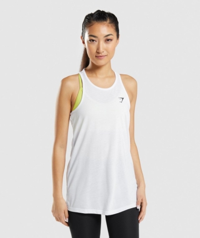 Gymshark Training Oversized Women's Tank Tops White | UAE-50YITZ