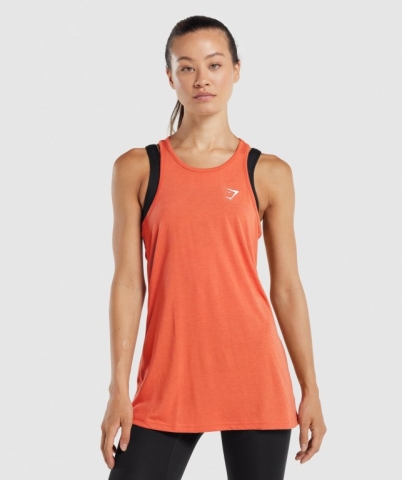 Gymshark Training Oversized Women's Tank Tops Orange | UAE-69ELHQ