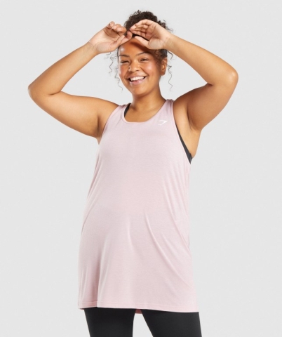 Gymshark Training Oversized Women's Tank Tops Light Pink | UAE-70TRDW