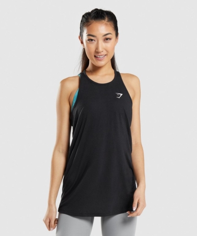 Gymshark Training Oversized Women's Tank Tops Black | UAE-74RJED