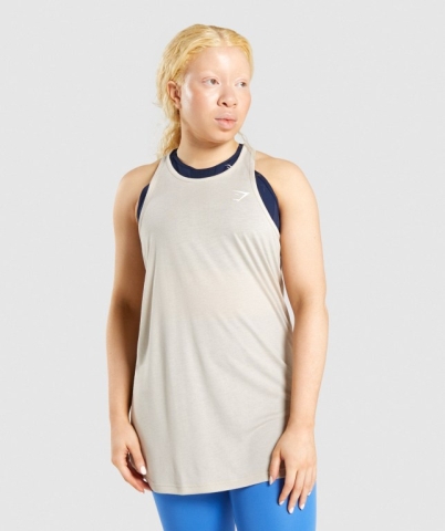 Gymshark Training Oversized Women's Tank Tops Grey | UAE-75ITNB