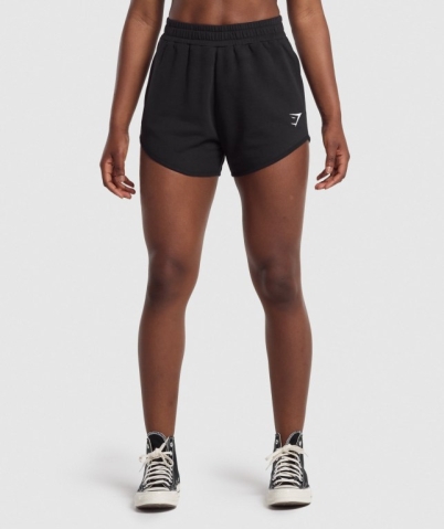 Gymshark Training Sweat Women's Shorts Black | UAE-25HFGS