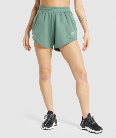 Gymshark Training Sweat Women's Shorts Green | UAE-31NPZC