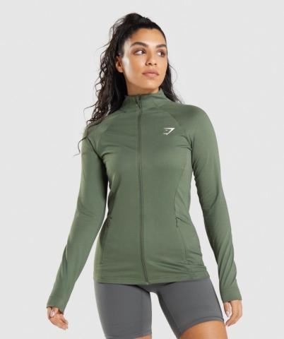 Gymshark Training Women's Jackets Olive | UAE-58HJPX