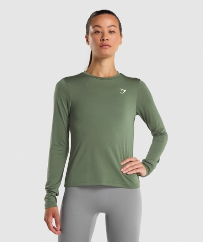 Gymshark Training Women's T Shirts Green | UAE-27LGYB