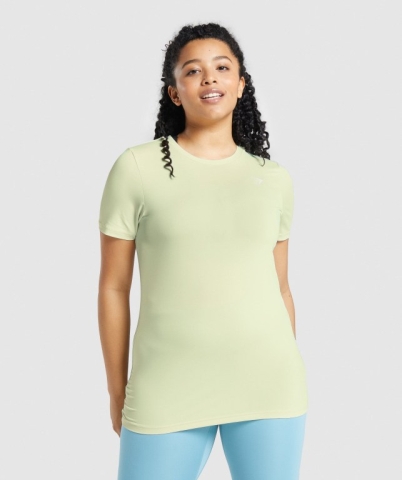 Gymshark Training Women's T Shirts Light Green | UAE-70DUFI