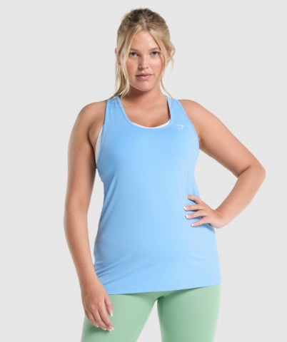 Gymshark Training Women's Tank Tops Light Blue | UAE-01VMSX