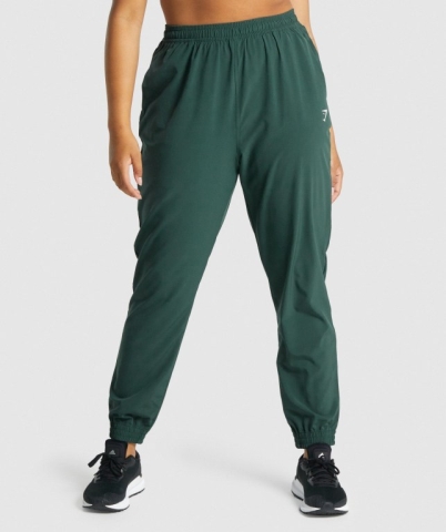 Gymshark Training Woven Women's Joggers Dark Green | UAE-32CZTA