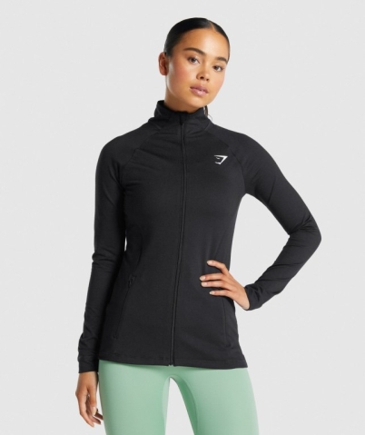 Gymshark Training Zip Up Women's Jackets Black | UAE-05DYKX