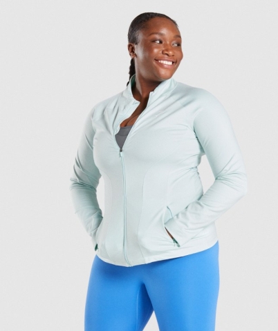 Gymshark Training Zip Up Women's Jackets Light Green | UAE-12ZGMD