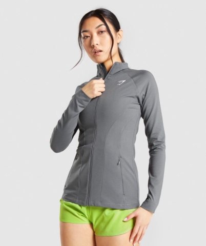 Gymshark Training Zip Up Women's Jackets Grey | UAE-47SFJQ