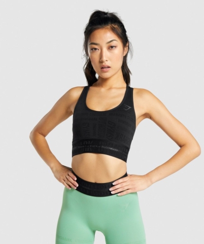 Gymshark Vision Women's Sports Bra Black | UAE-43OUKT