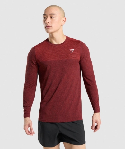 Gymshark Vital Men's T Shirts Red | UAE-56YJVX