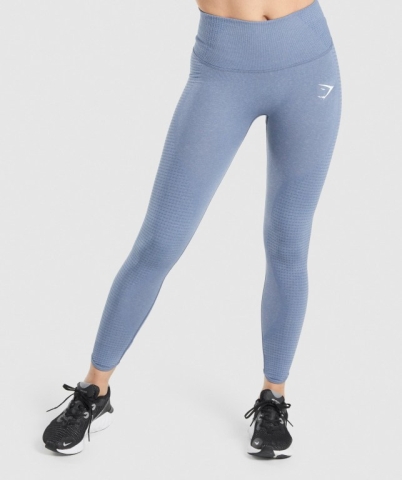 Gymshark Vital Rise Seamless High Waisted Women's Leggings Blue | UAE-62SEPU