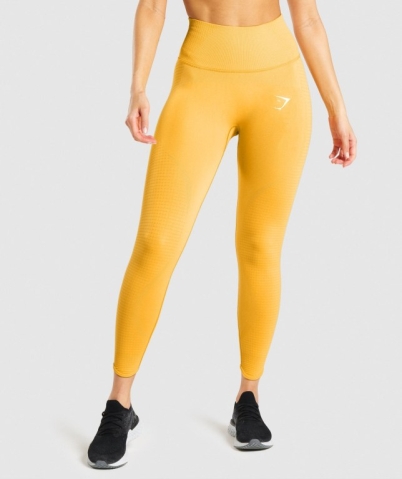 Gymshark Vital Rise Seamless High Waisted Women's Leggings Yellow | UAE-98DNBH