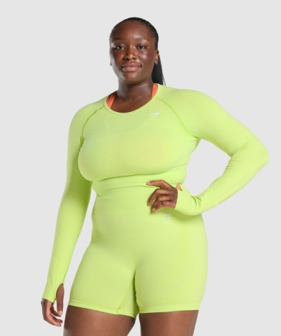 Gymshark Vital Seamless 2.0 Crop Top Women's Sweatshirts Yellow | UAE-29ALPC