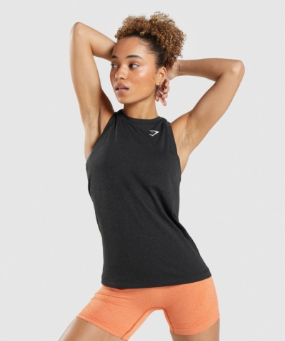 Gymshark Vital Seamless 2.0 Light Women's Tank Tops Black | UAE-61GTXR