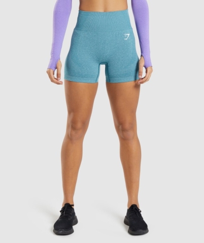 Gymshark Vital Seamless 2.0 Women's Shorts Turquoise | UAE-76DZUN