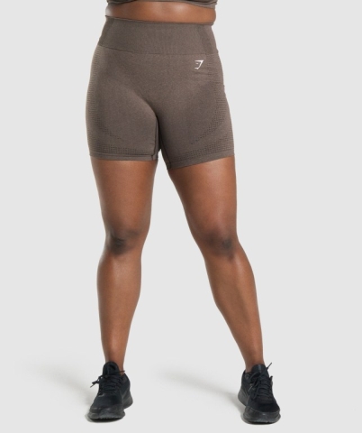 Gymshark Vital Seamless 2.0 Women's Shorts Brown | UAE-79VTNU