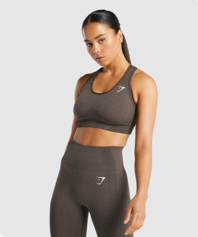 Gymshark Vital Seamless 2.0 Women's Sports Bra Brown | UAE-08RZWX