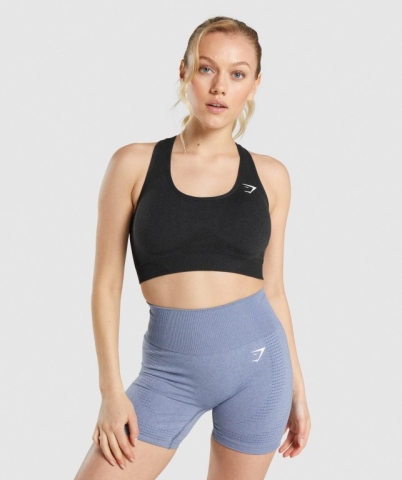 Gymshark Vital Seamless 2.0 Women's Sports Bra Black | UAE-37TQEZ