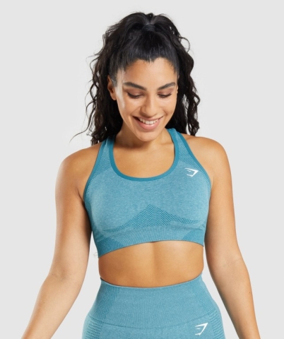 Gymshark Vital Seamless 2.0 Women's Sports Bra Turquoise | UAE-47DBVK