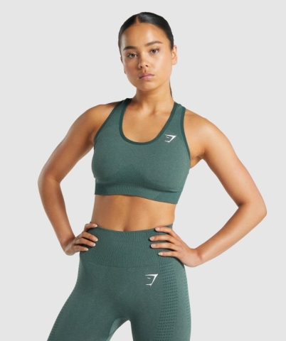 Gymshark Vital Seamless 2.0 Women's Sports Bra Dark Green | UAE-68NHTW