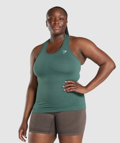 Gymshark Vital Seamless 2.0 Women's Tank Tops Dark Green | UAE-16OXBN