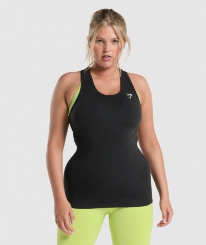 Gymshark Vital Seamless 2.0 Women's Tank Tops Black | UAE-81GTBC