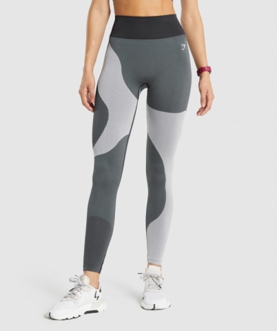 Gymshark WTFlex Seamless High Waisted Women's Leggings Grey | UAE-37UWYD